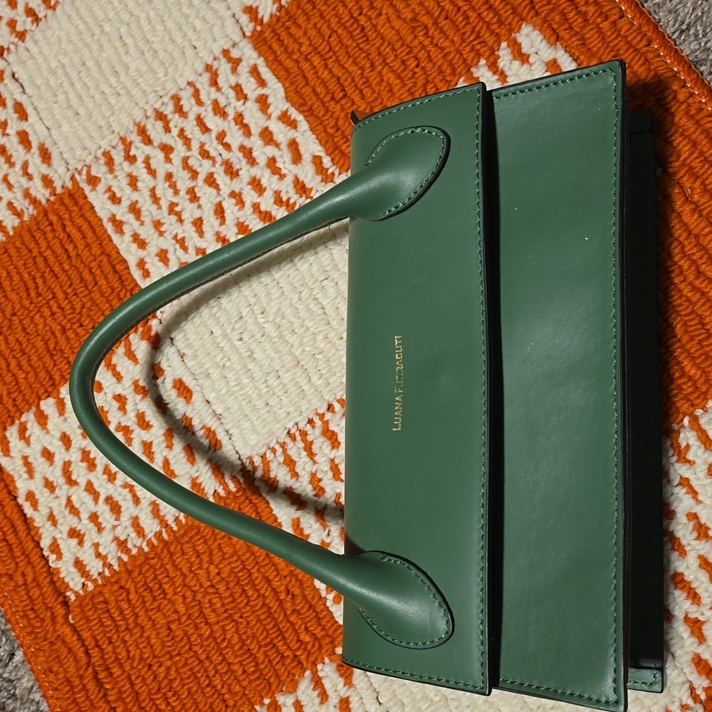NWT Luana Ferracuti Made In Italy Green Top Handle Genuine Leather Bag